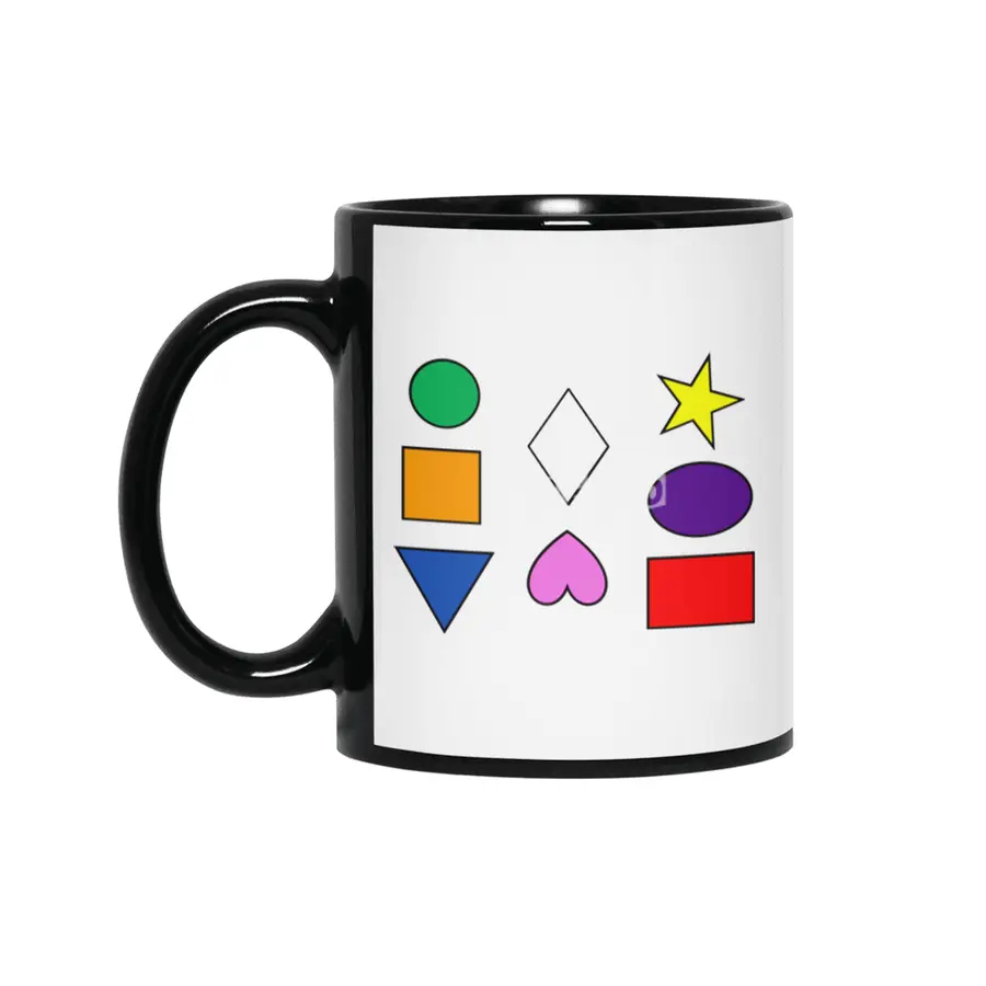 Learn with Colorful Shapes Siyah Kupa