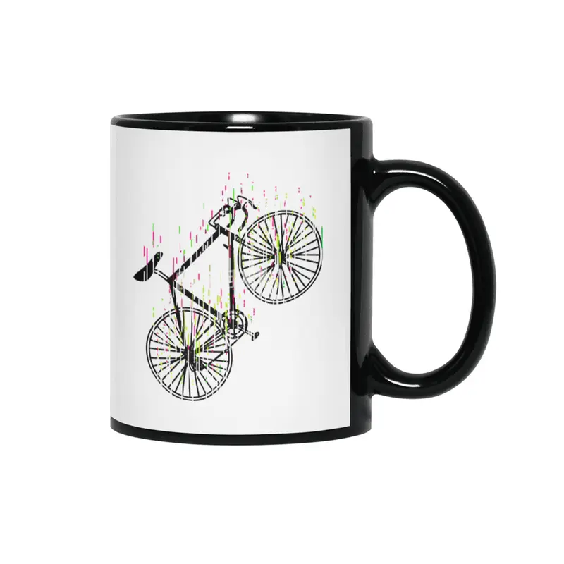 Racing Bike Colorful Colors Cycling Art Siyah Kupa