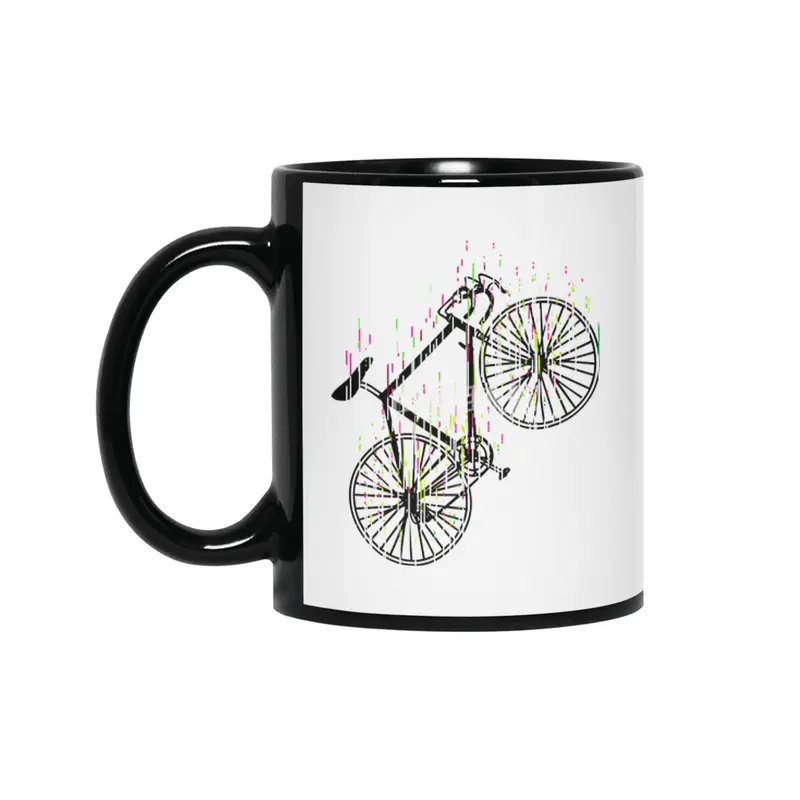 Racing Bike Colorful Colors Cycling Art Siyah Kupa