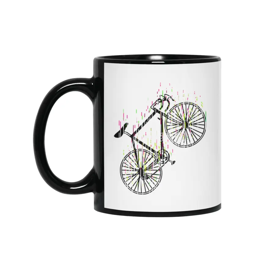 Racing Bike Colorful Colors Cycling Art Siyah Kupa