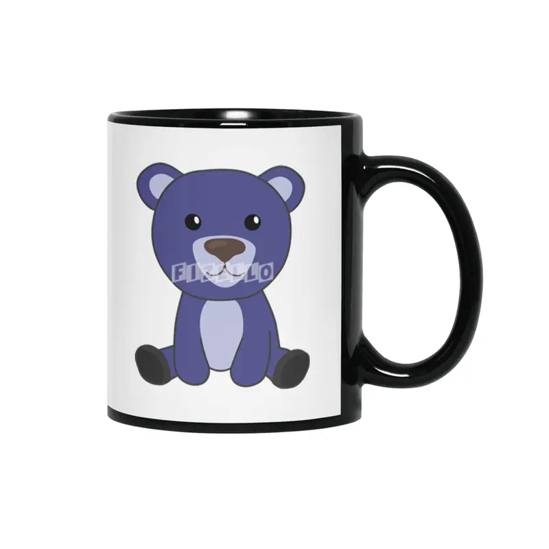 Blue Bear Colorful Bears Cute Animals Teddy Bears Siyah Kupa