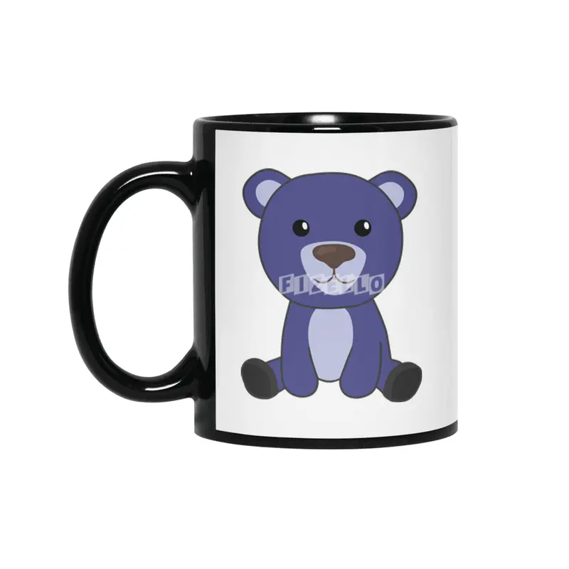 Blue Bear Colorful Bears Cute Animals Teddy Bears Siyah Kupa