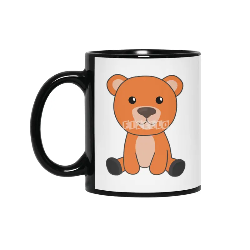 Orange Bear Colorful Bears Cute Animals Teddy Siyah Kupa