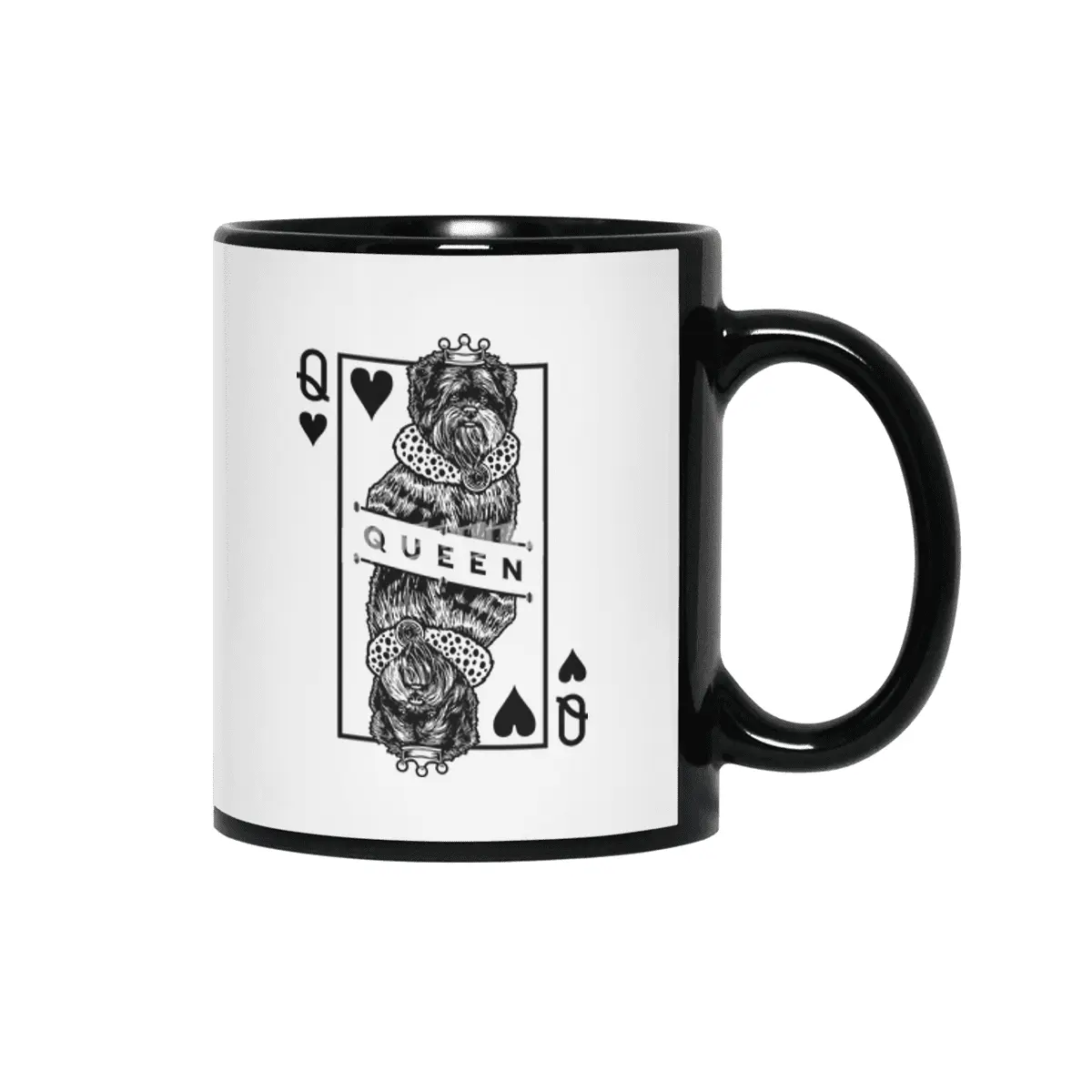 Affenpinscher Queen Of Hearts Funny Affie Dog Lover Pop Art Siyah Kupa