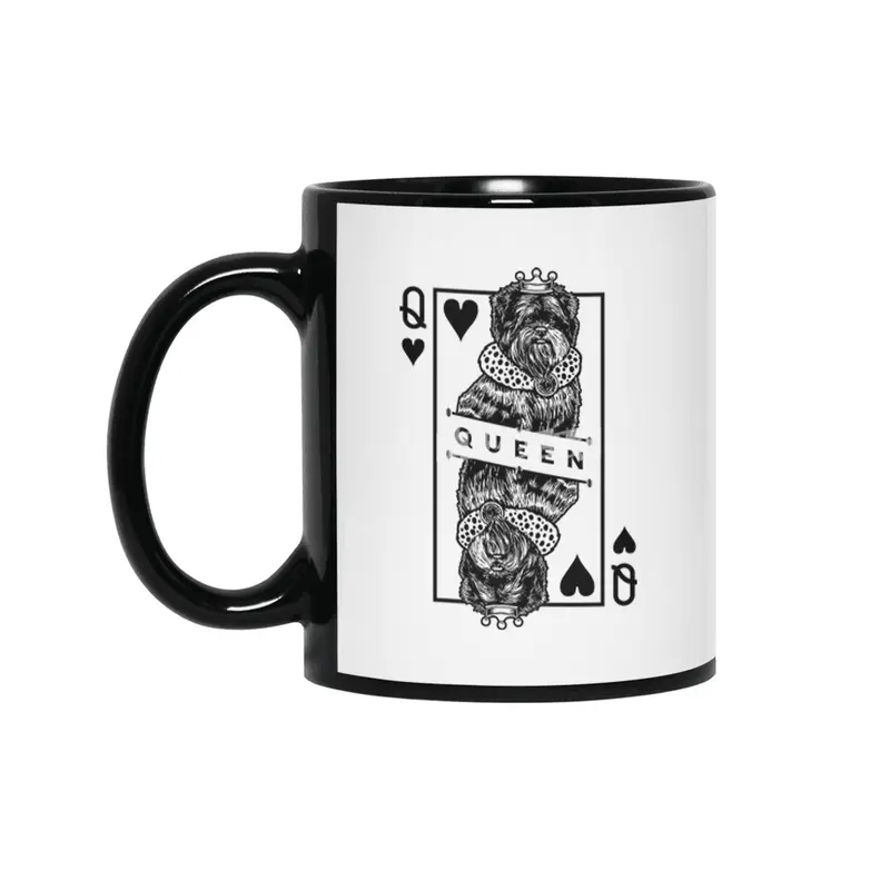 Affenpinscher Queen Of Hearts Funny Affie Dog Lover Pop Art Siyah Kupa