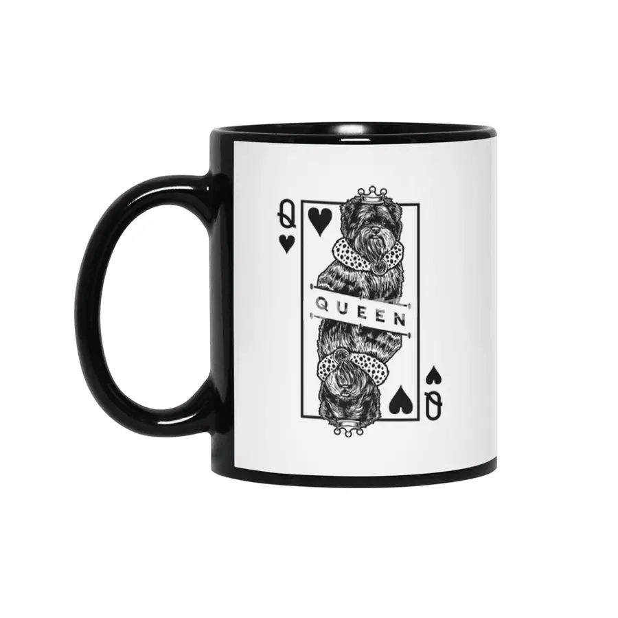 Affenpinscher Queen Of Hearts Funny Affie Dog Lover Pop Art Siyah Kupa