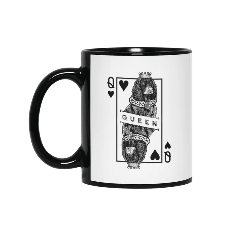 American Water Spaniel Queen Of Hearts Funny Dog Lover Siyah Kupa