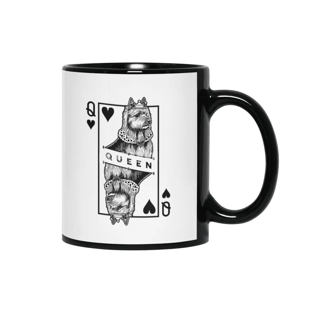 Australian Terrier Queen Of Hearts Funny Aussie Dog Lover Siyah Kupa