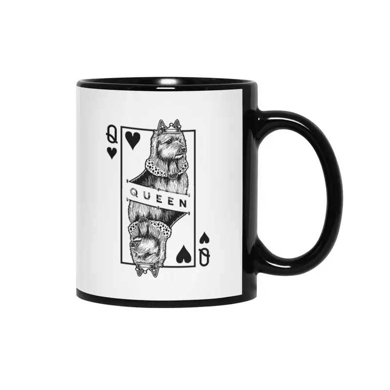 Australian Terrier Queen Of Hearts Funny Aussie Dog Lover Siyah Kupa