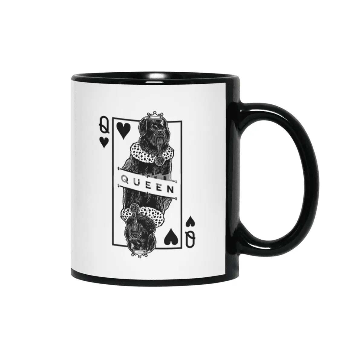 Black Russian Terrier Queen Of Hearts BRT Dog Lover Pop Art Siyah Kupa
