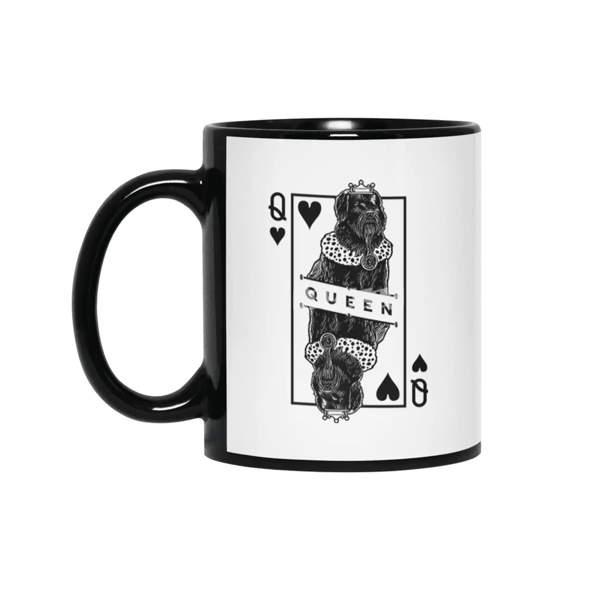 Black Russian Terrier Queen Of Hearts BRT Dog Lover Pop Art Siyah Kupa