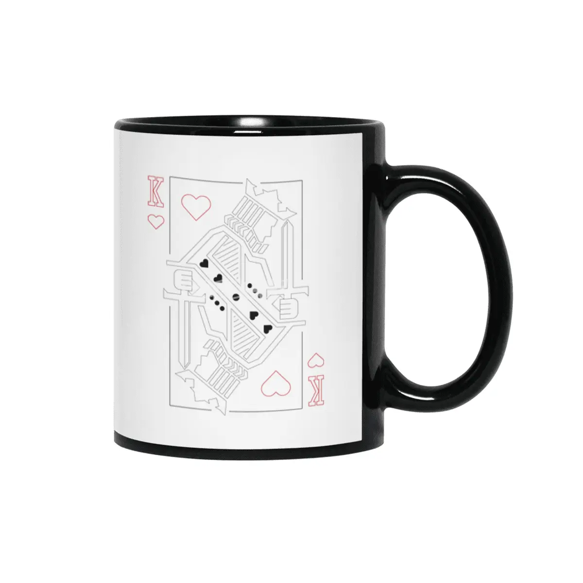King of Hearts Siyah Kupa