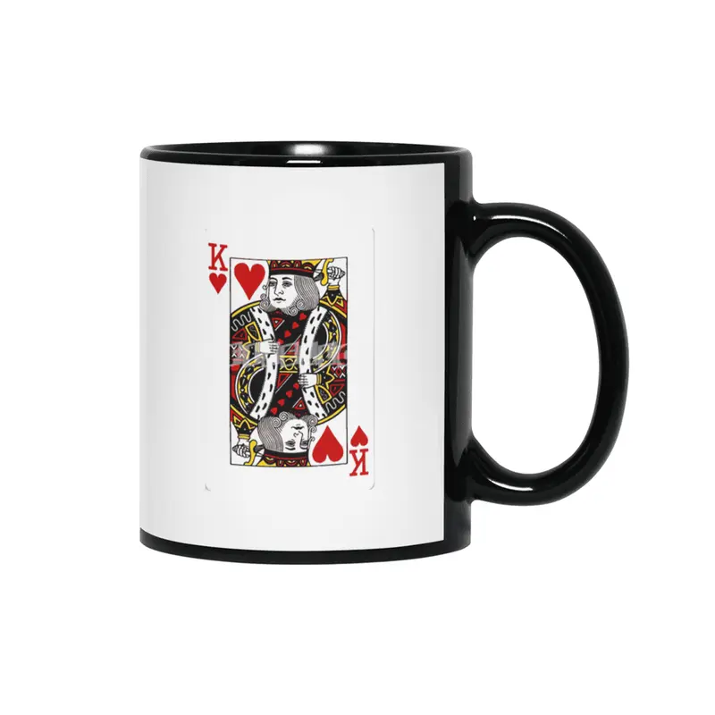 King of Hearts Siyah Kupa