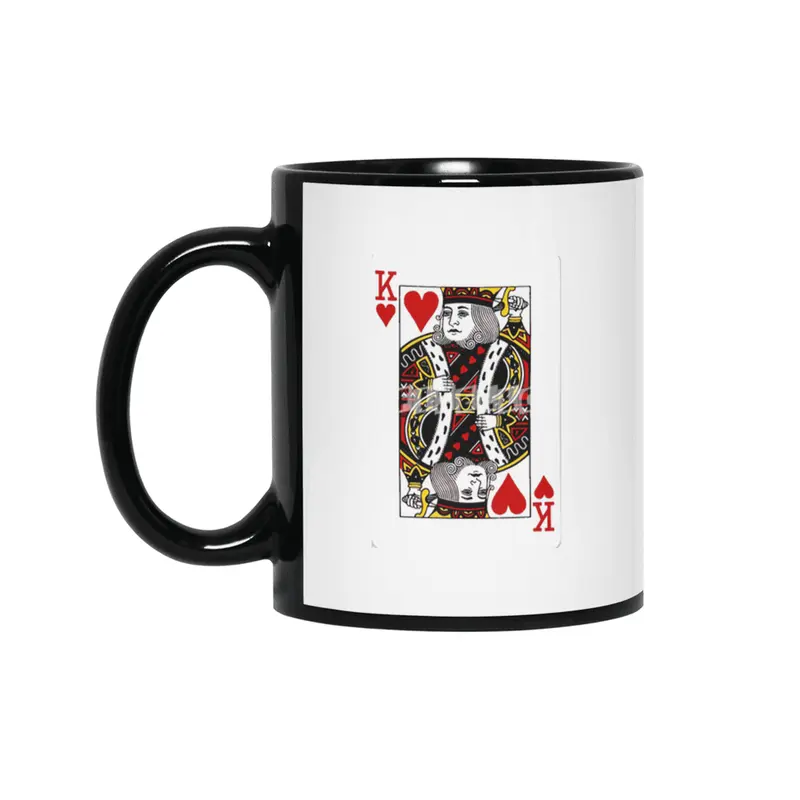 King of Hearts Siyah Kupa