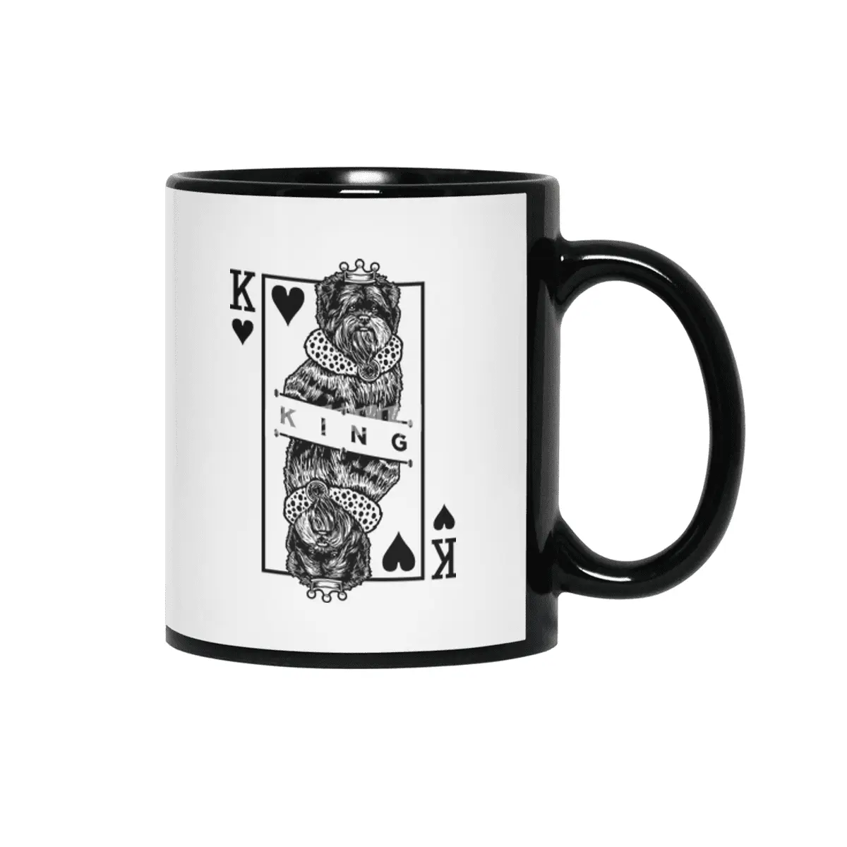 Affenpinscher King Of Hearts Siyah Kupa