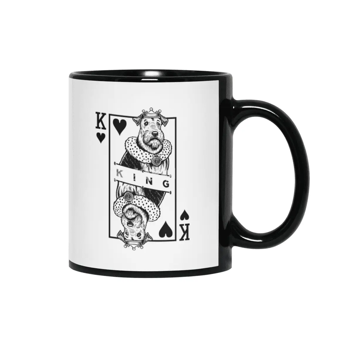 Airedale Terrier King Of Hearts Siyah Kupa