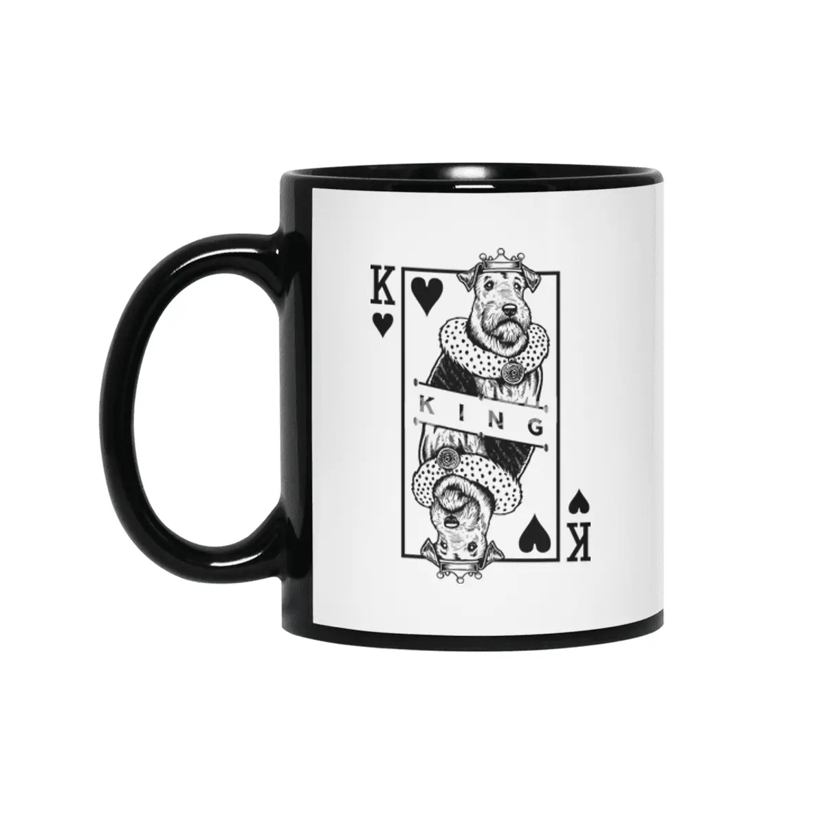 Airedale Terrier King Of Hearts Siyah Kupa