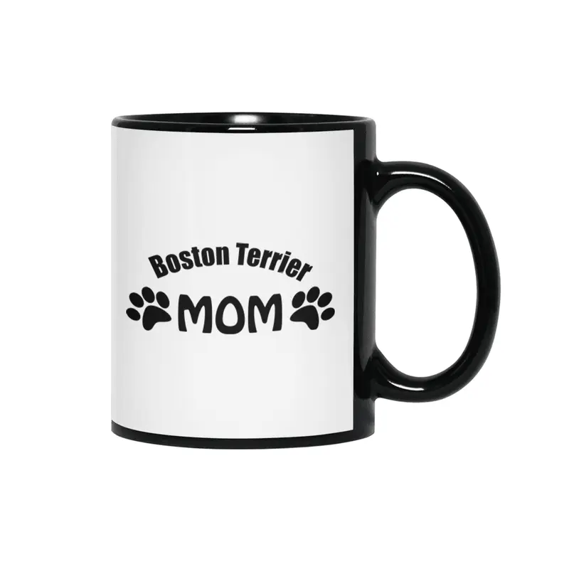 Boston Terrier Mom Siyah Kupa