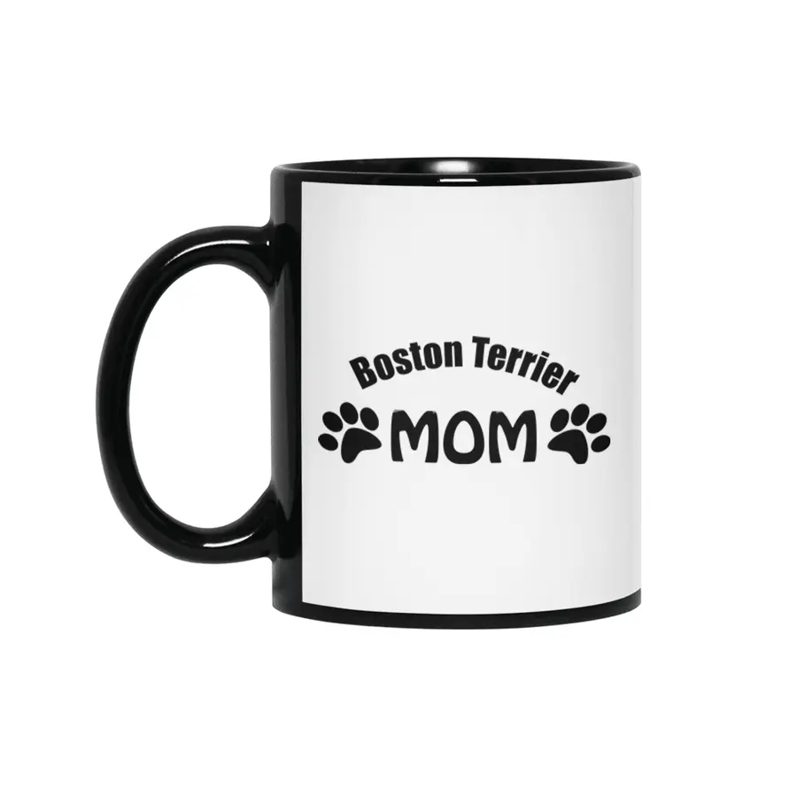 Boston Terrier Mom Siyah Kupa