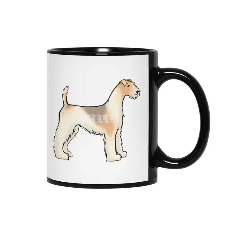 Fox Terrier, cute dog, ink sketch Siyah Kupa