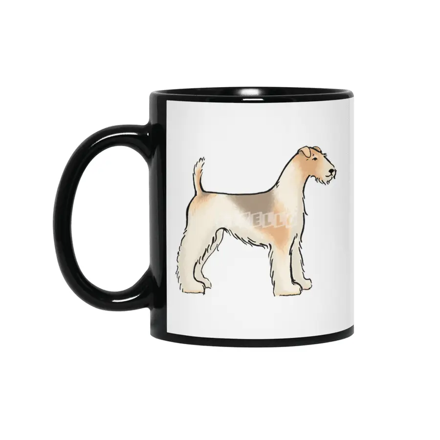 Fox Terrier, cute dog, ink sketch Siyah Kupa