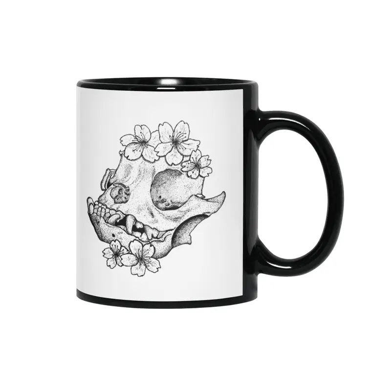 Boston Terrier Skull Siyah Kupa