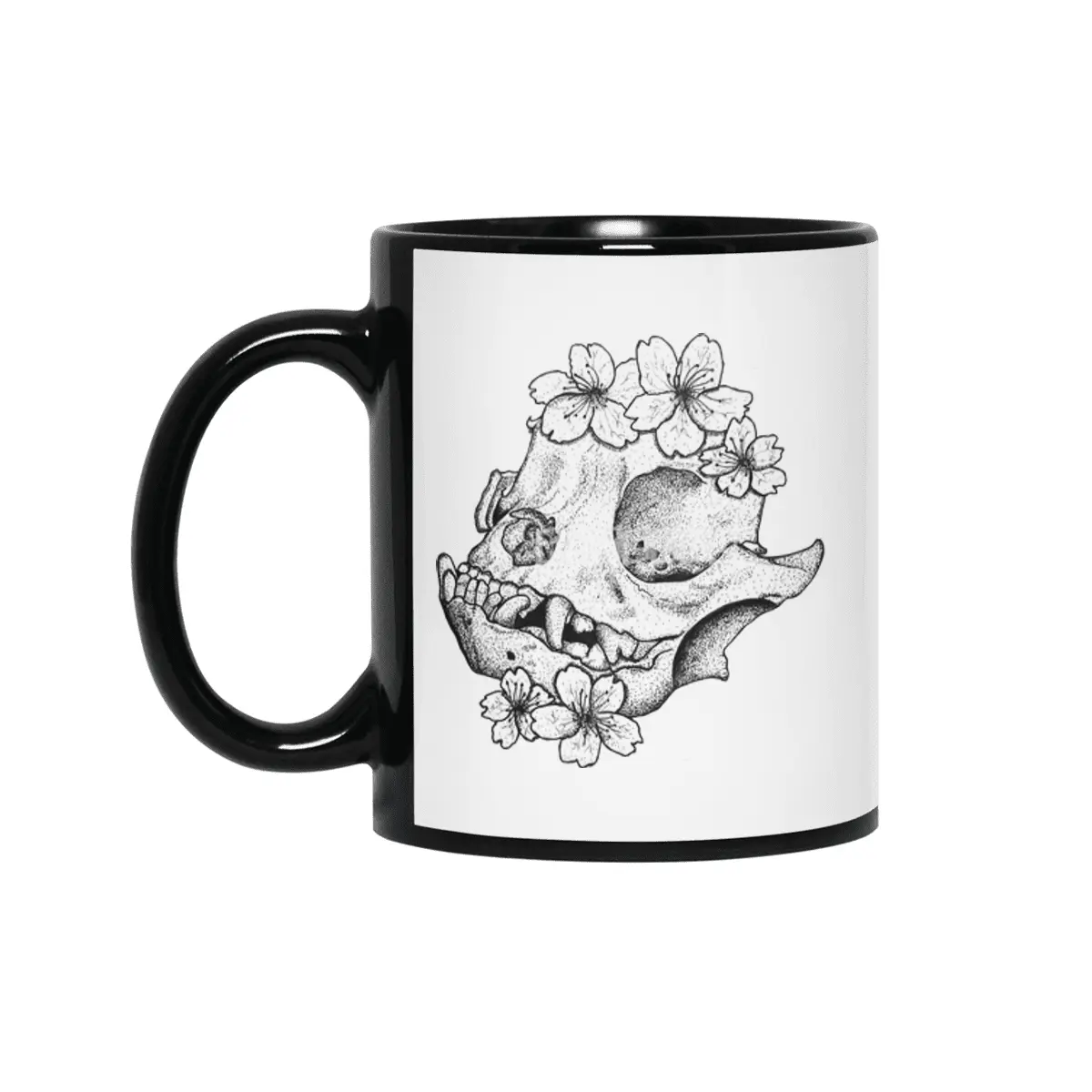 Boston Terrier Skull Siyah Kupa