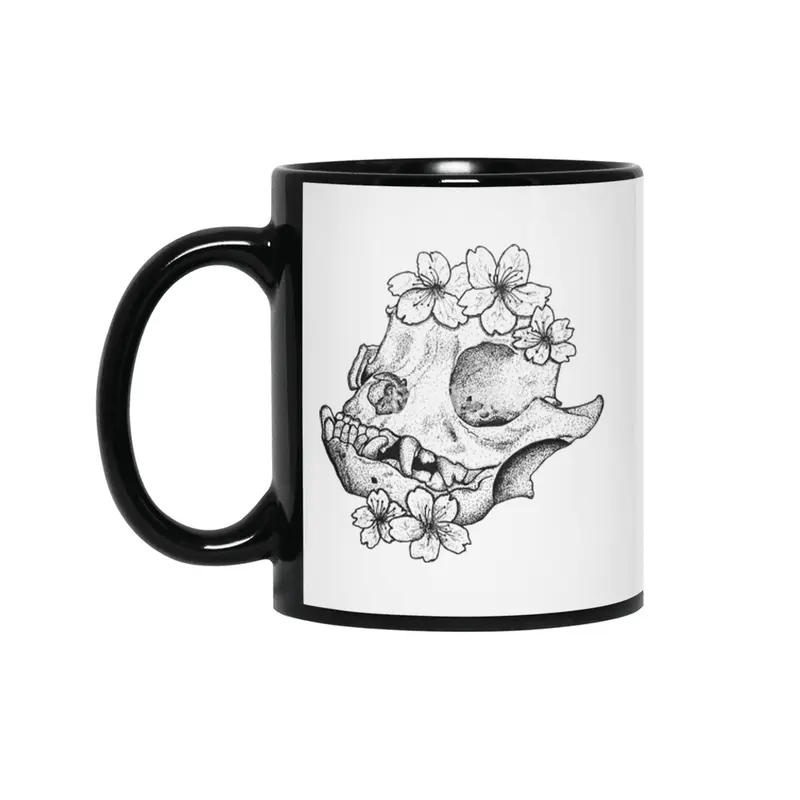 Boston Terrier Skull Siyah Kupa