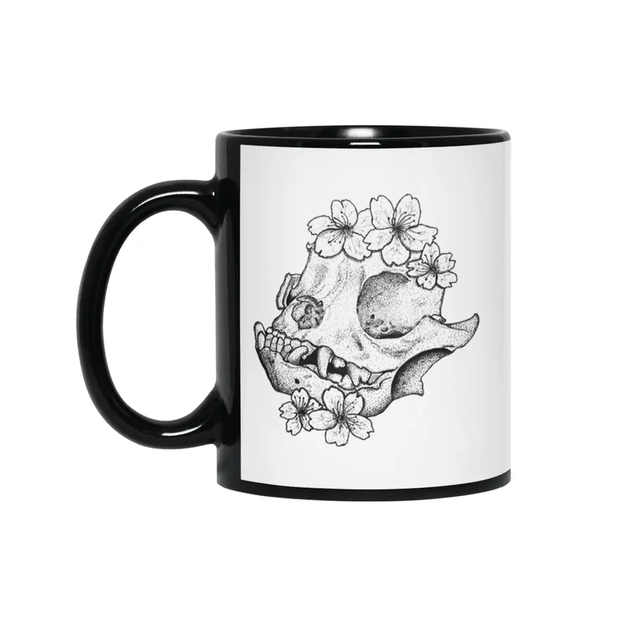 Boston Terrier Skull Siyah Kupa