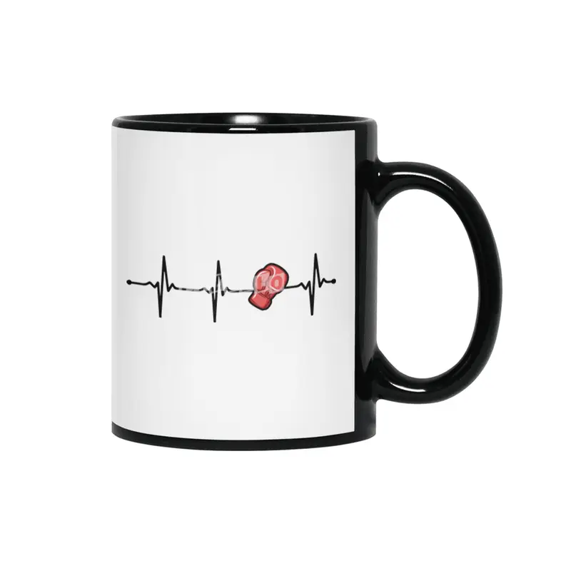 Boxing Glove Heartbeat Ecg for Box Fighters Bv Siyah Kupa