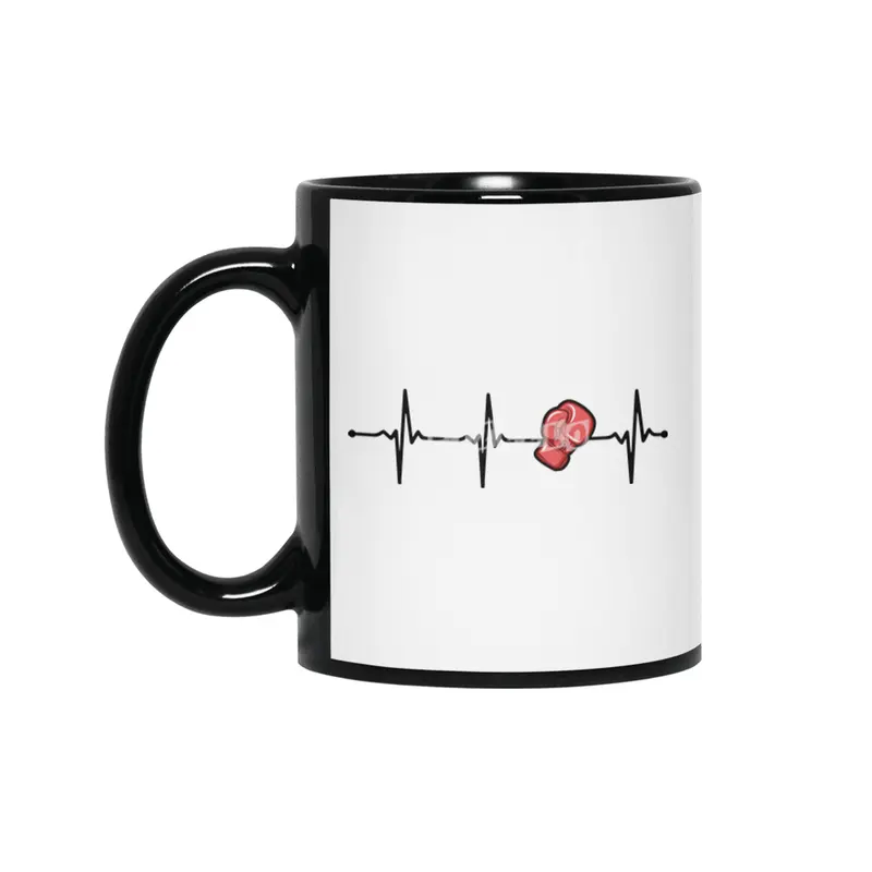 Boxing Glove Heartbeat Ecg for Box Fighters Bv Siyah Kupa
