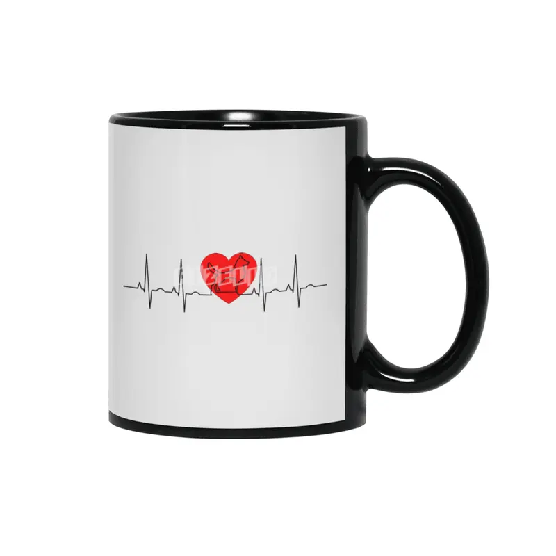 Dog Heartbeat Siyah Kupa