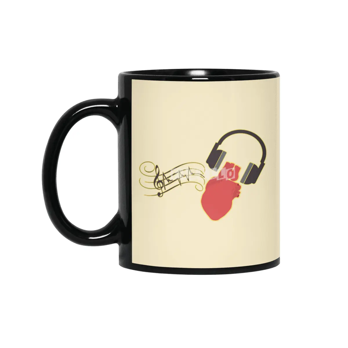 Musical heartbeat Siyah Kupa