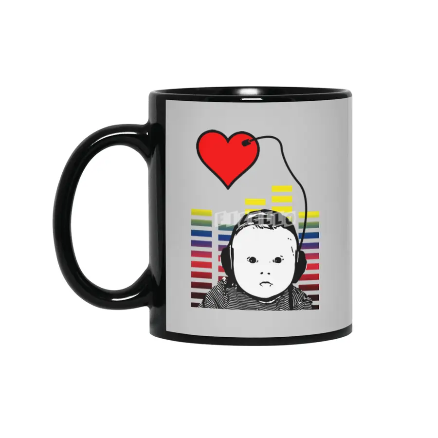 Heartbeat Siyah Kupa