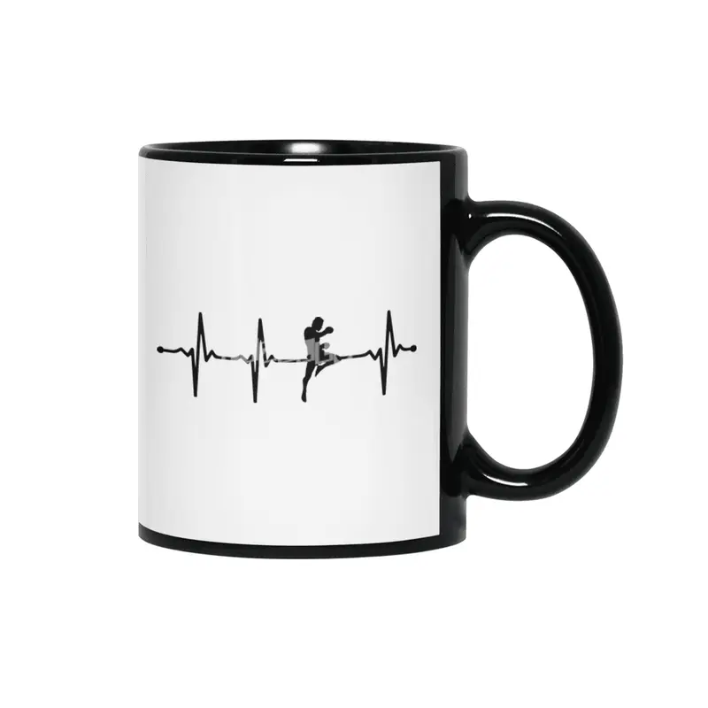Kickboxer Fighter ECG Kickboxing Heartbeat Bv Siyah Kupa