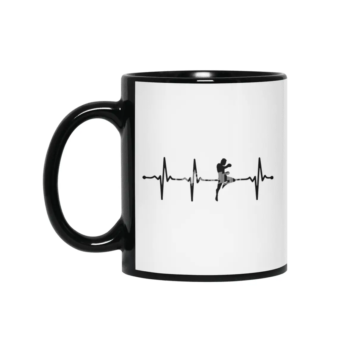 Kickboxer Fighter ECG Kickboxing Heartbeat Bv Siyah Kupa