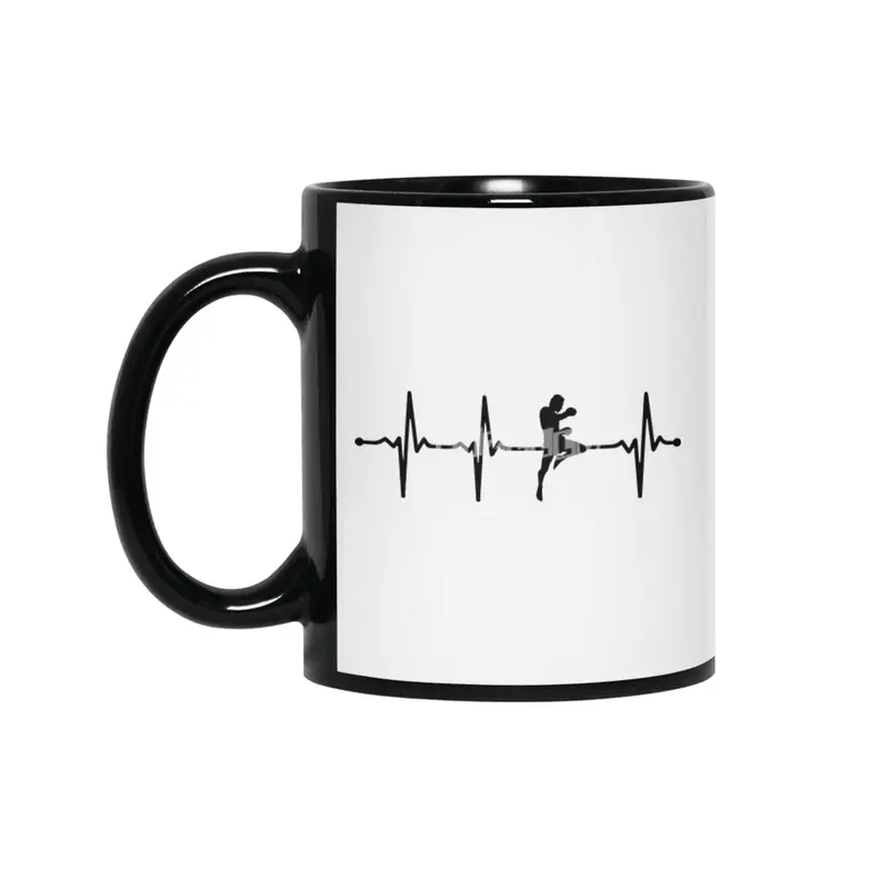 Kickboxer Fighter ECG Kickboxing Heartbeat Bv Siyah Kupa