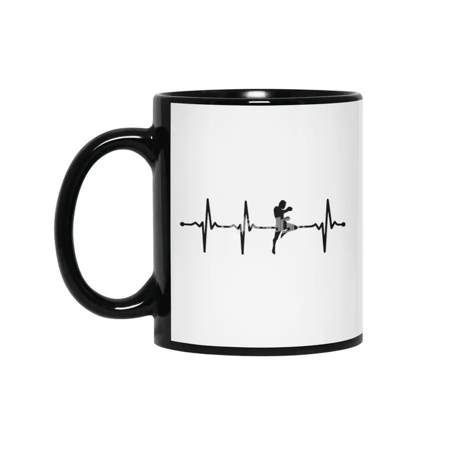 Kickboxer Fighter ECG Kickboxing Heartbeat Bv Siyah Kupa