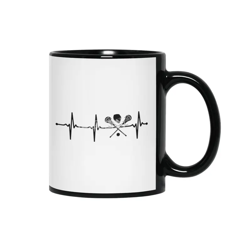Lacrosse Heartbeat Pulse ECG for Lax Lovers Bv Siyah Kupa