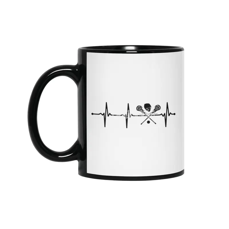Lacrosse Heartbeat Pulse ECG for Lax Lovers Bv Siyah Kupa