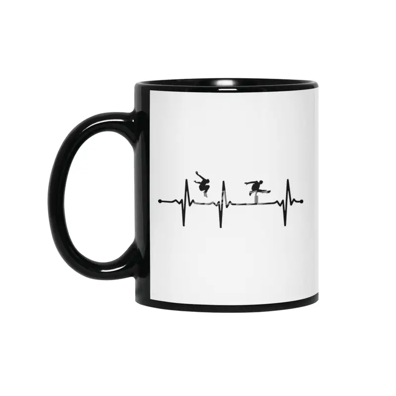 Parkour Heartbeat ECG Runner Bv Siyah Kupa