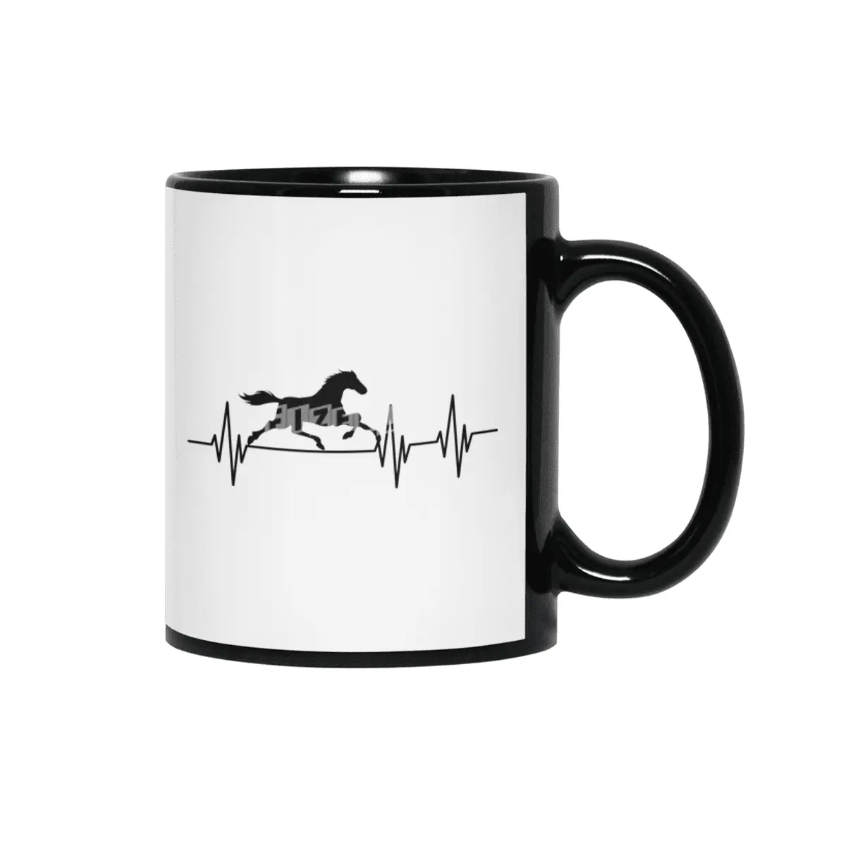 Horse Heartbeat Rider Pulse Gift horses Siyah Kupa