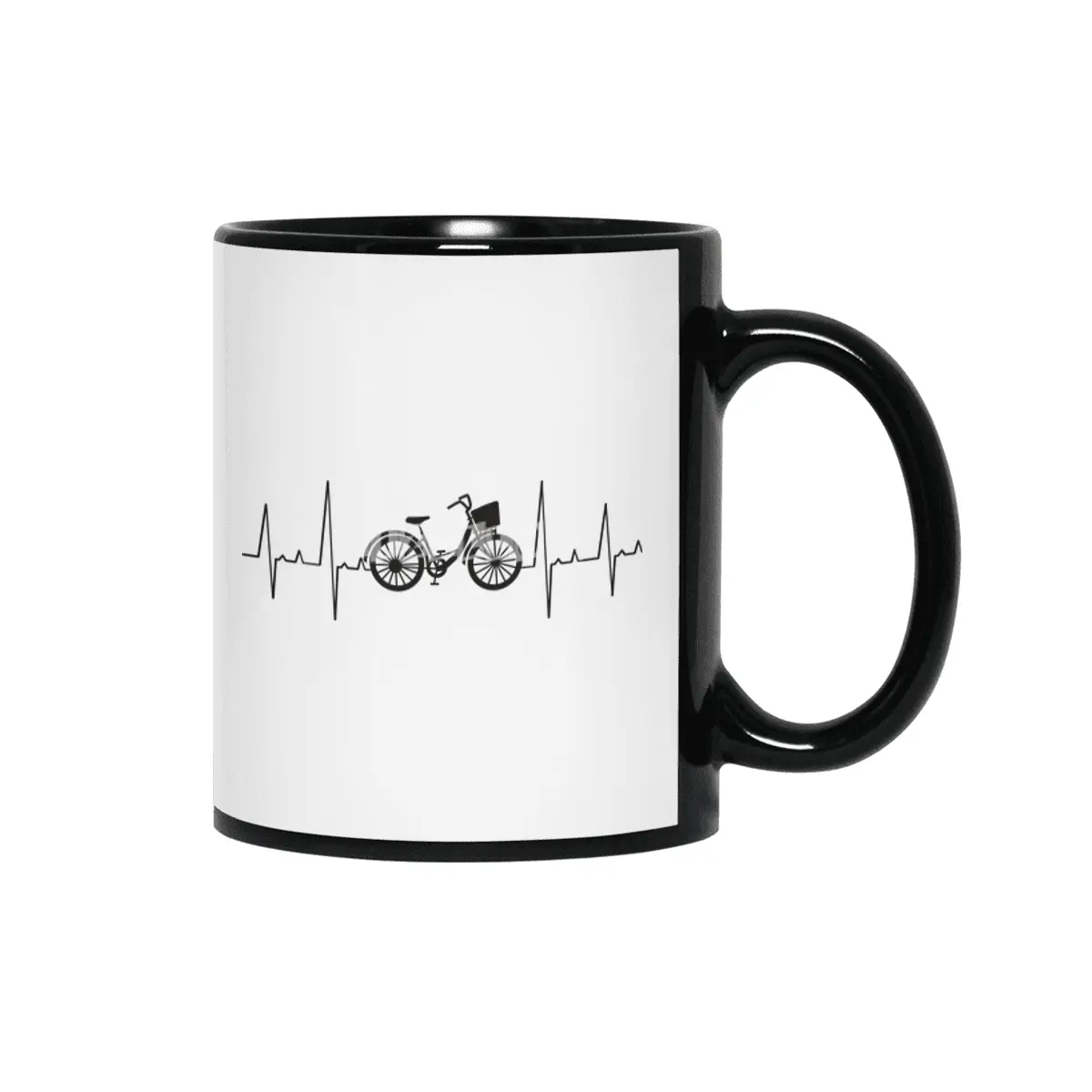 Heartbeat City Bike Bicycle Pulse Heartbeat Siyah Kupa