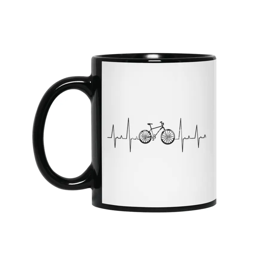 Heartbeat City Bike Heartbeat Pulse Siyah Kupa