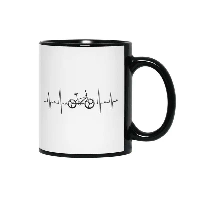 Heartbeat Dirt Bike Bicycle Pulse Heartbeat Siyah Kupa