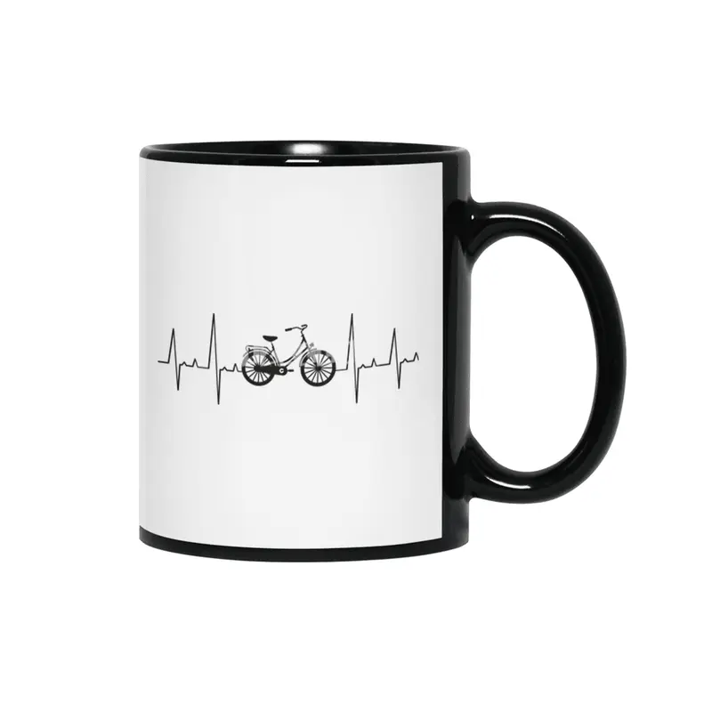 Heartbeat Dutch Bike Bicycle Pulse Heartbeat Siyah Kupa