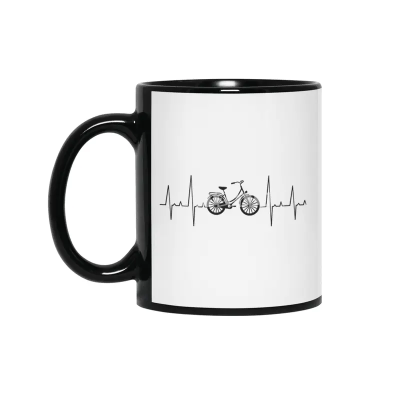 Heartbeat Dutch Bike Bicycle Pulse Heartbeat Siyah Kupa