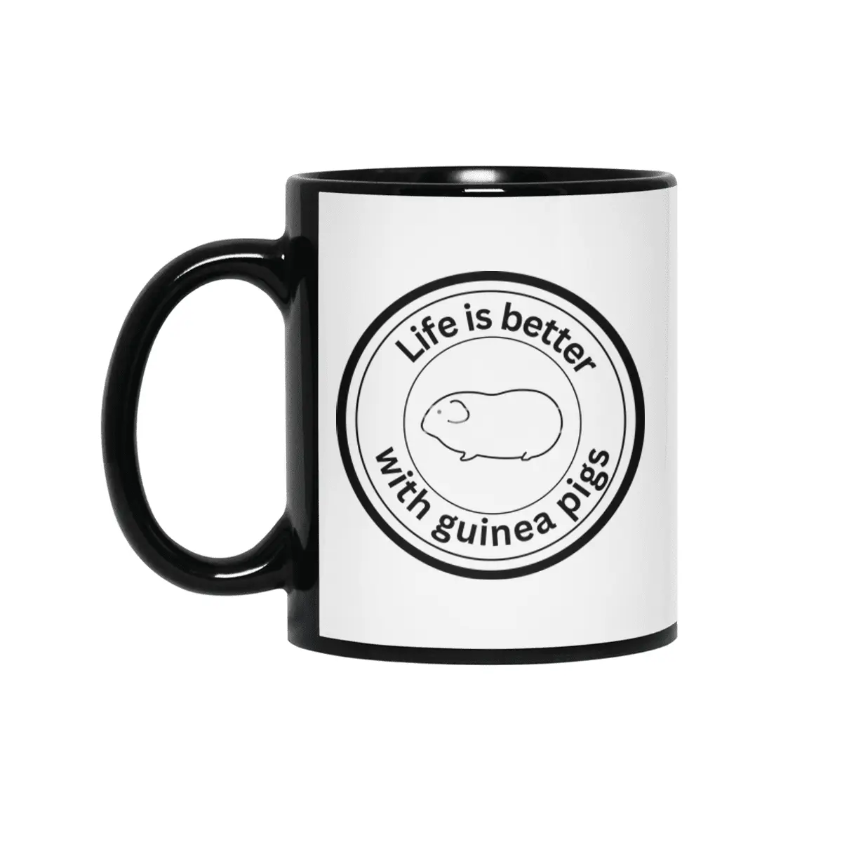 Life is better with guinea pigs - black Siyah Kupa