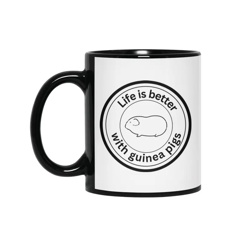 Life is better with guinea pigs - black Siyah Kupa