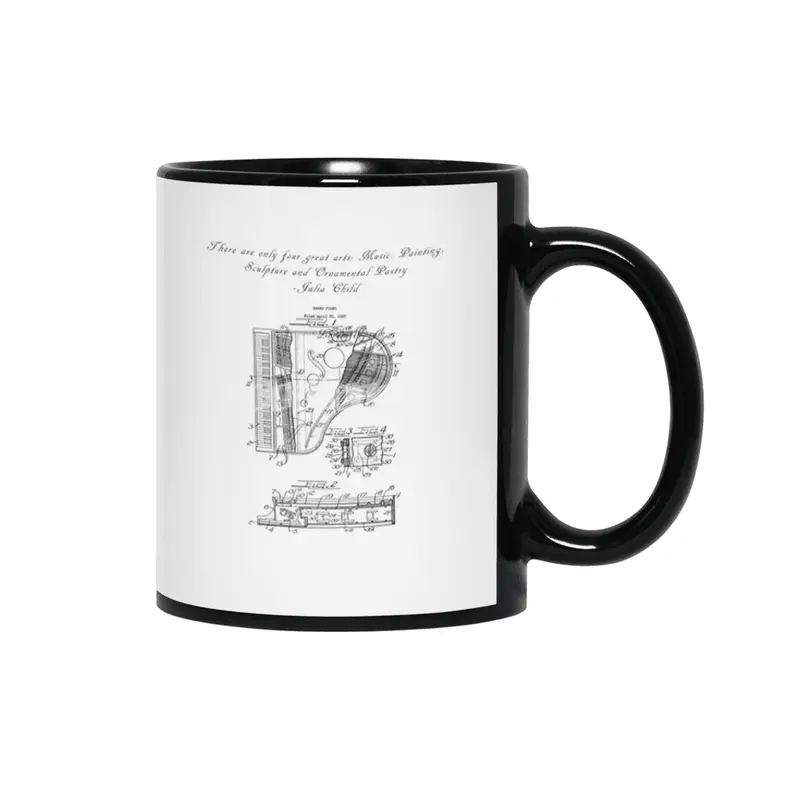 There are only four great art...Piano patent print Siyah Kupa